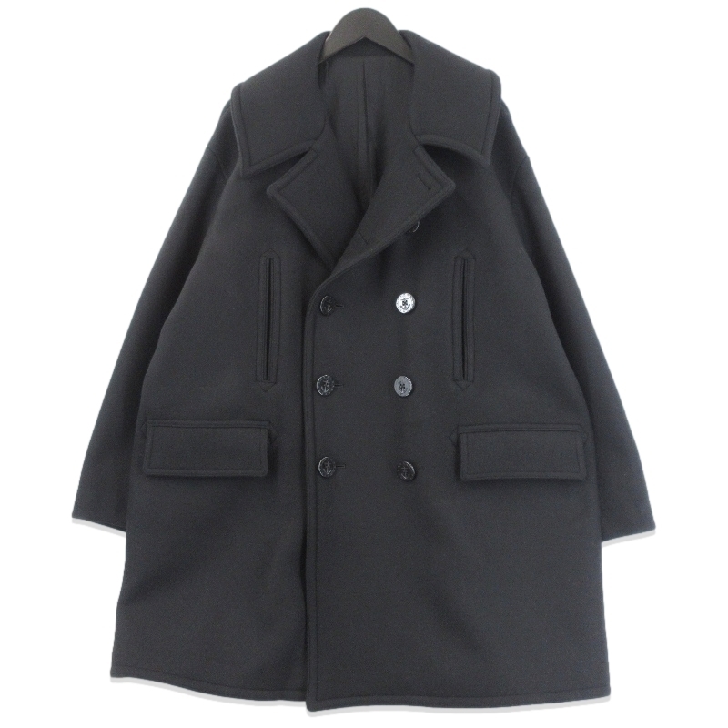 美品 MARKAWARE マーカウェア 10 BUTTON PEA COAT VINTAGE MELTON A25D01CO01C Pコート メルトン ヴィンテージ ブラック 黒 2 70017358