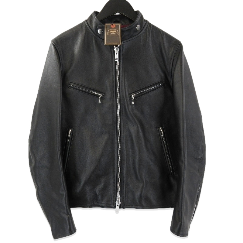 JAMES GROSE ジェームスグロース CLUBMAN JACKET カウハイド クラブマン レザージャケット シングルライダース ブラック 黒 36 71014437