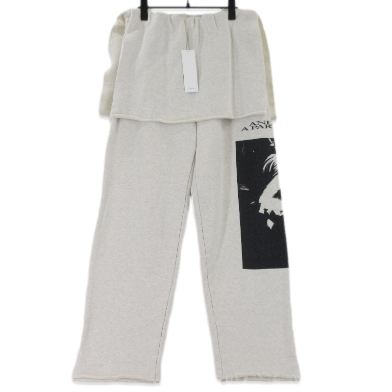 未使用 Fujimoto フジモト My Sweat Trousers SAND FJ253-60-002 スウェットパンツ 変形 プリント 日本製 オフホワイト 2 70017454