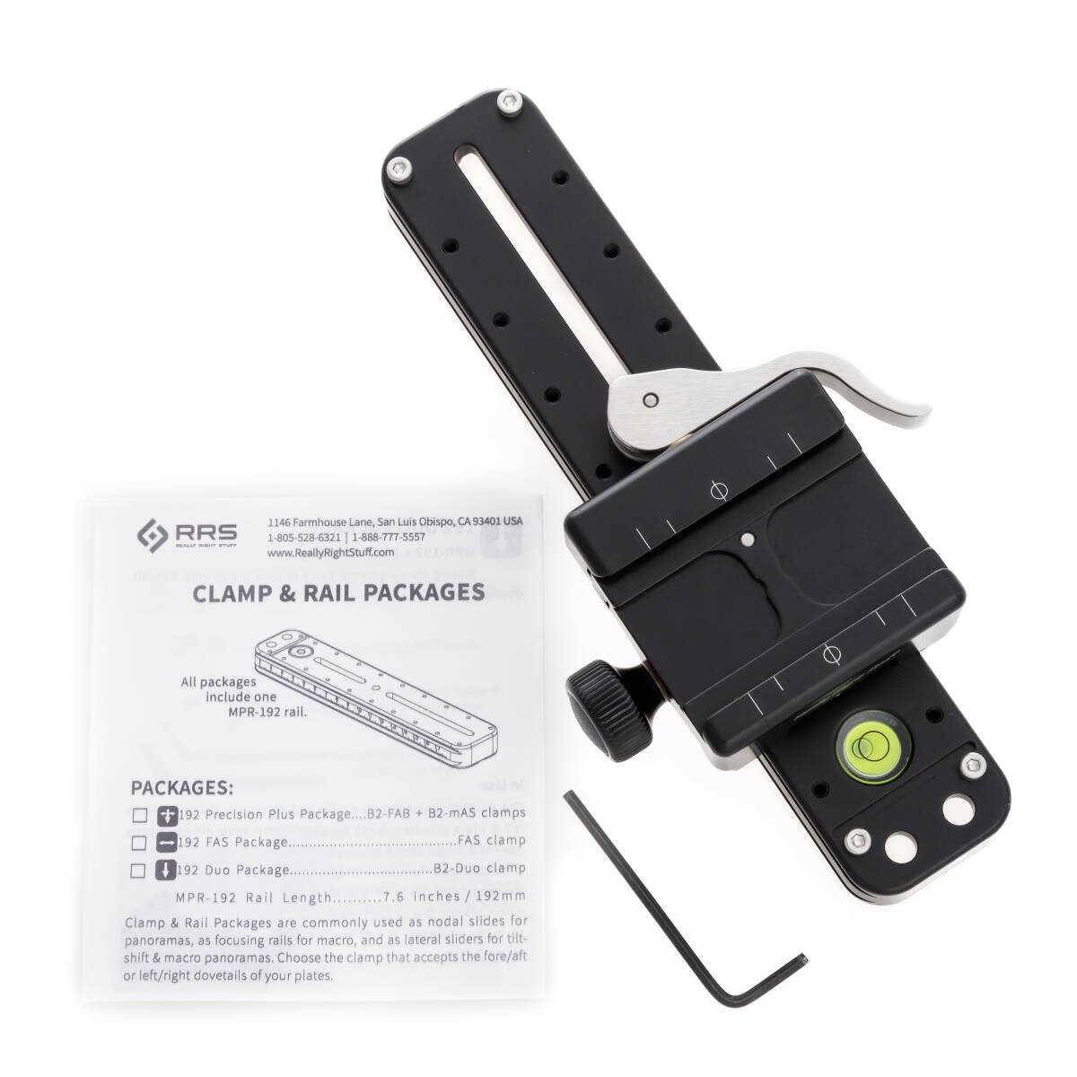 RRS MPR-192 Lever Release Package リアリーライトスタッフ レバーリリースクランプ レール