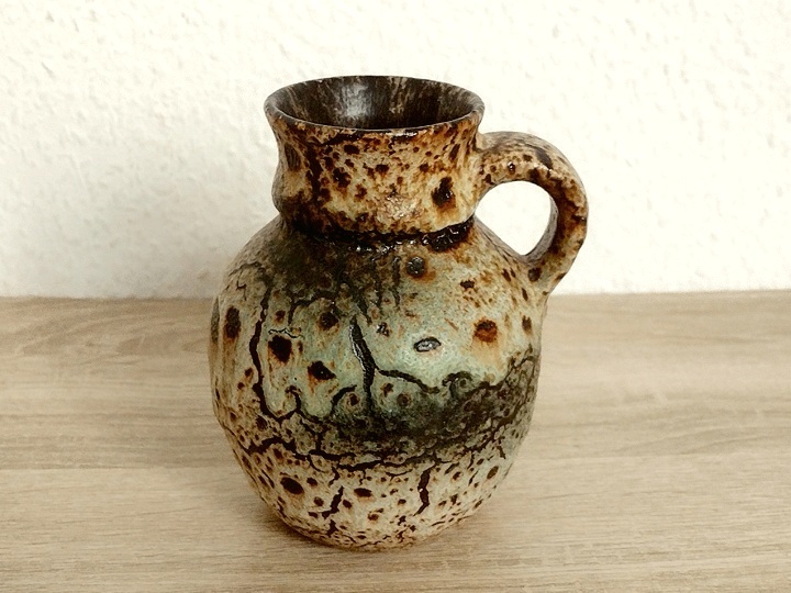 ●○西ドイツ製 フラワーベース 花瓶 Fat Lava 高14.1cm○●花瓶花器レトロビンテージミッドセンチュリーインテリア IN823