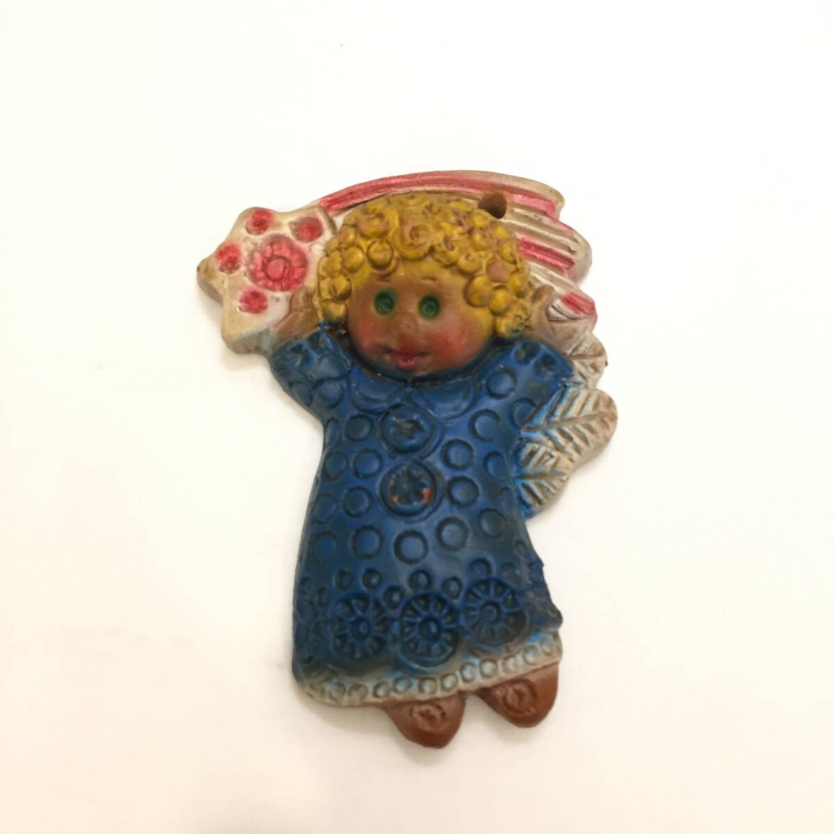 F122204◎LOEWE ロエベ クリスマスオーナメント 星 こども 陶器製 縦約8.5㎝×横約6.5㎝◎　