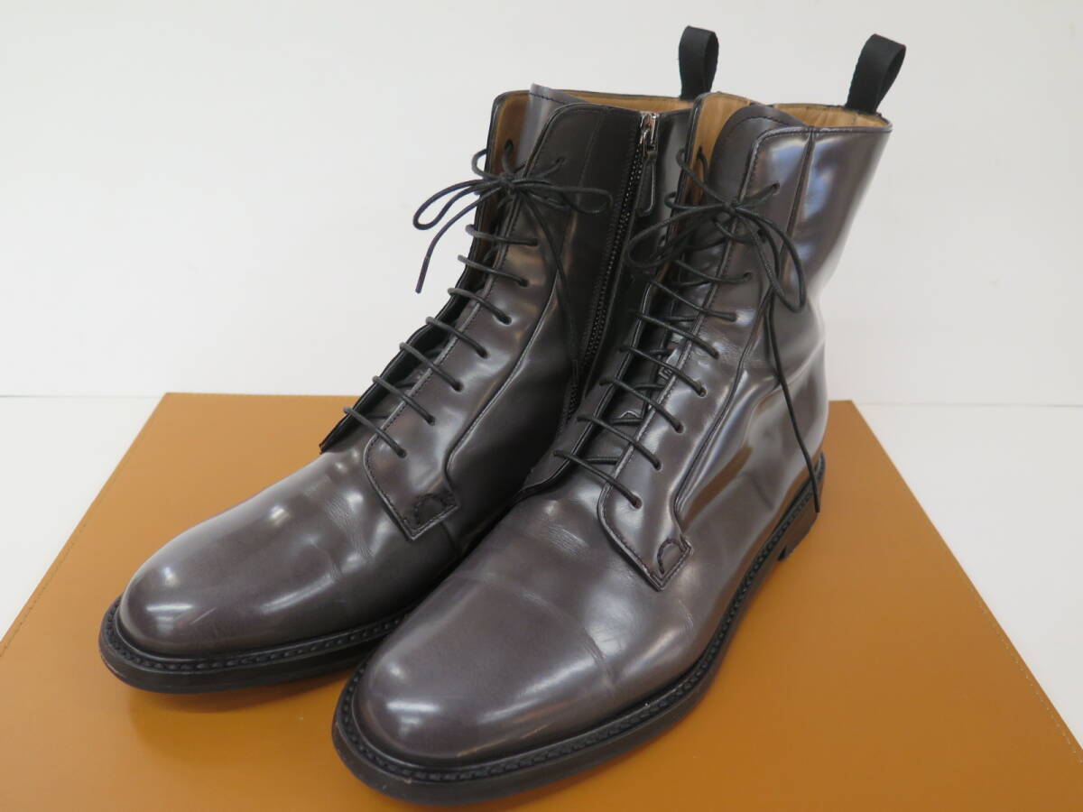 美品　CHURCH’S ALEXANDRA チャーチ　レースアップブーツ DT0093　サイズ表記：39 1/2　グレー系　シューツリー付
