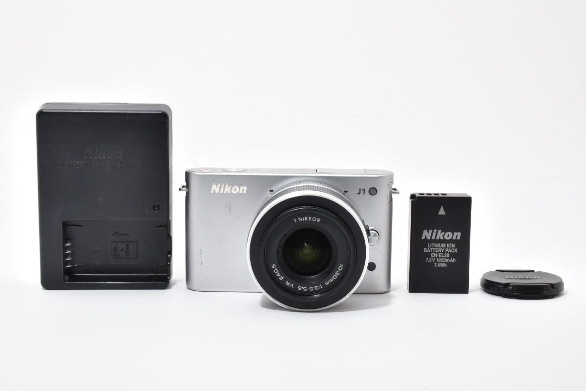 【大人気】 Nikon ニコン 1 J1 シルバー レンズキット ミラーレス一眼カメラ #15-8