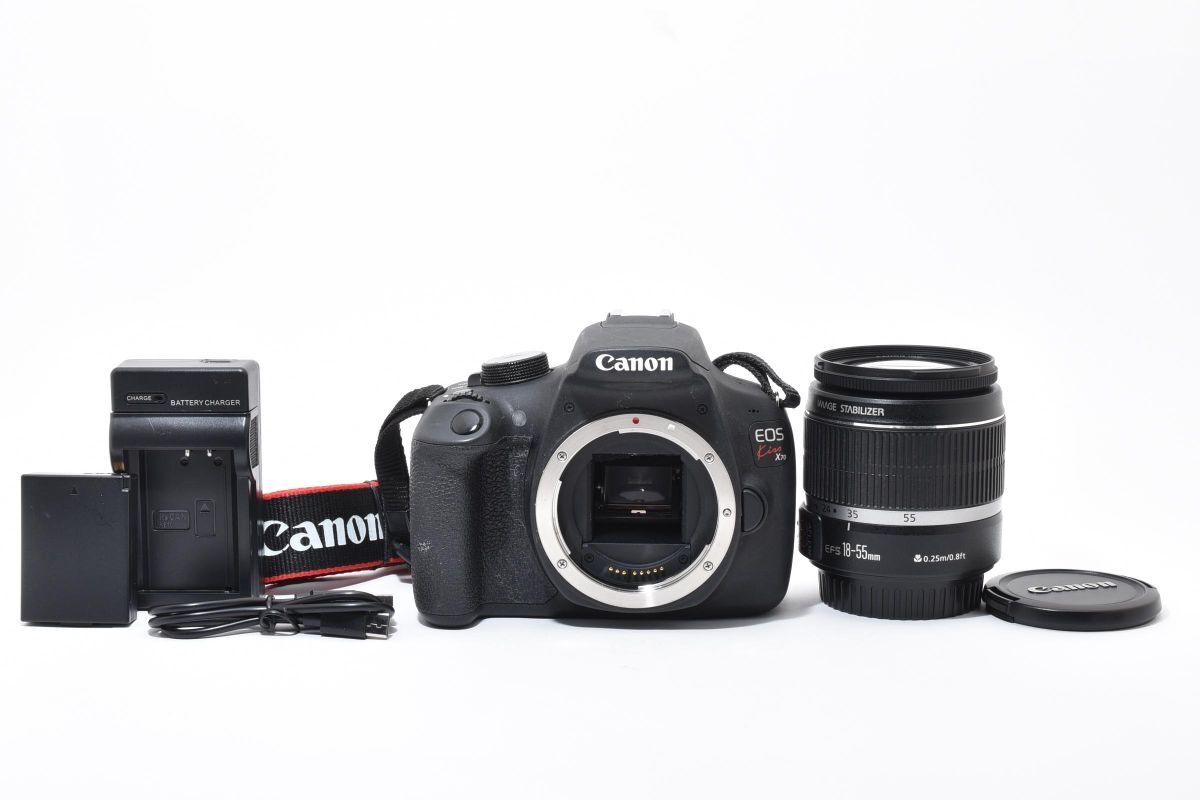 【大人気】 Canon キャノン EOS Kiss X70 レンズキット デジタル一眼レフカメラ #7-1