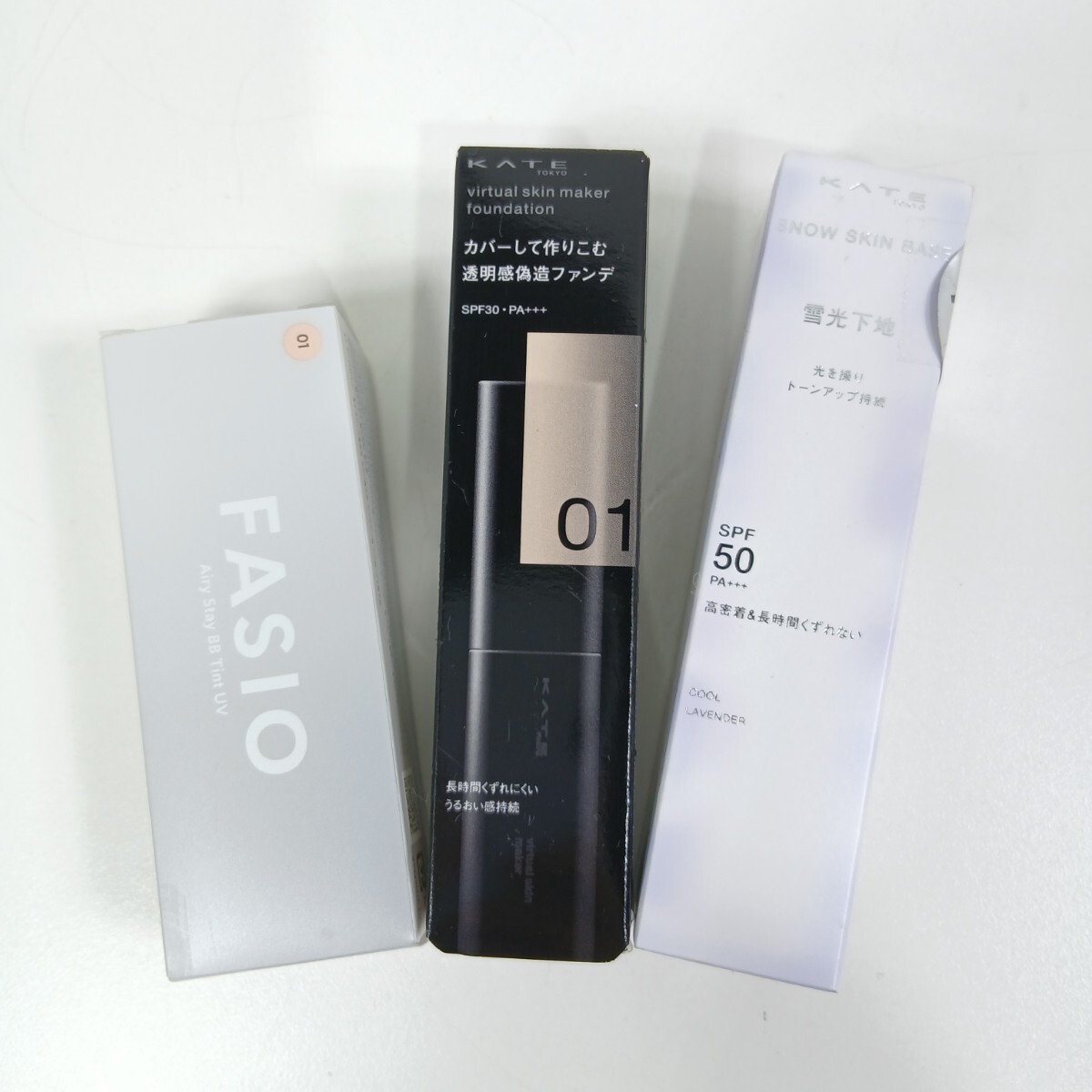 #1300 KATE ケイト FASIO ファシオ ファンデーション 下地 雪光下地 エアリーステイ BB 未使用/和歌山県にて引き取り大歓迎