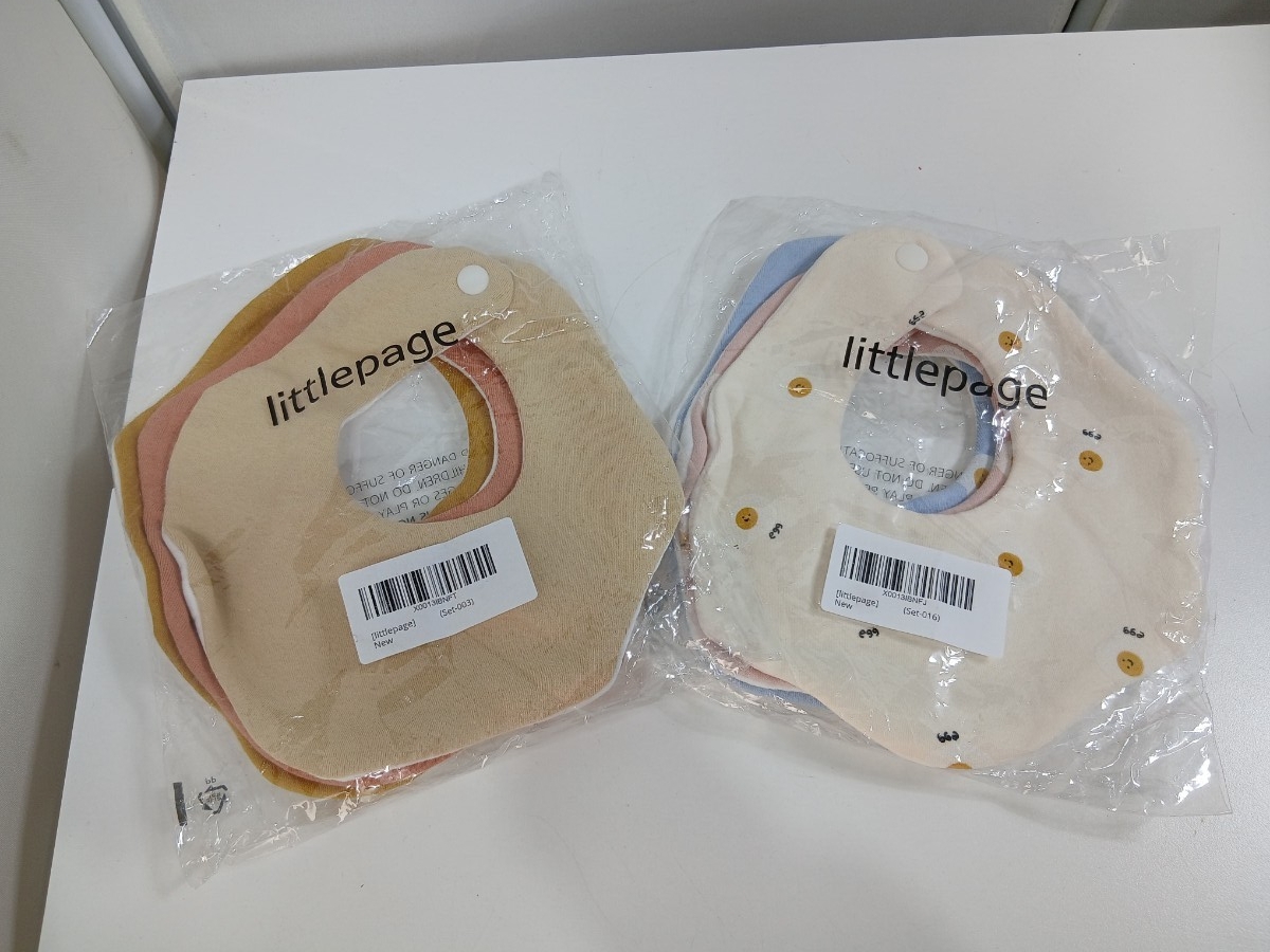 #1308 little page スタイ よだれかけ ベビースタイ 3枚×2セット/和歌山県にて引き取り大歓迎