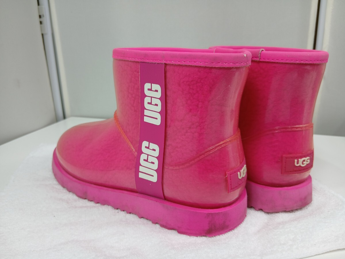 #1329 UGG アグ レインブーツ ショート ブーツ ピンク 21cm/和歌山県にて引き取り大歓迎