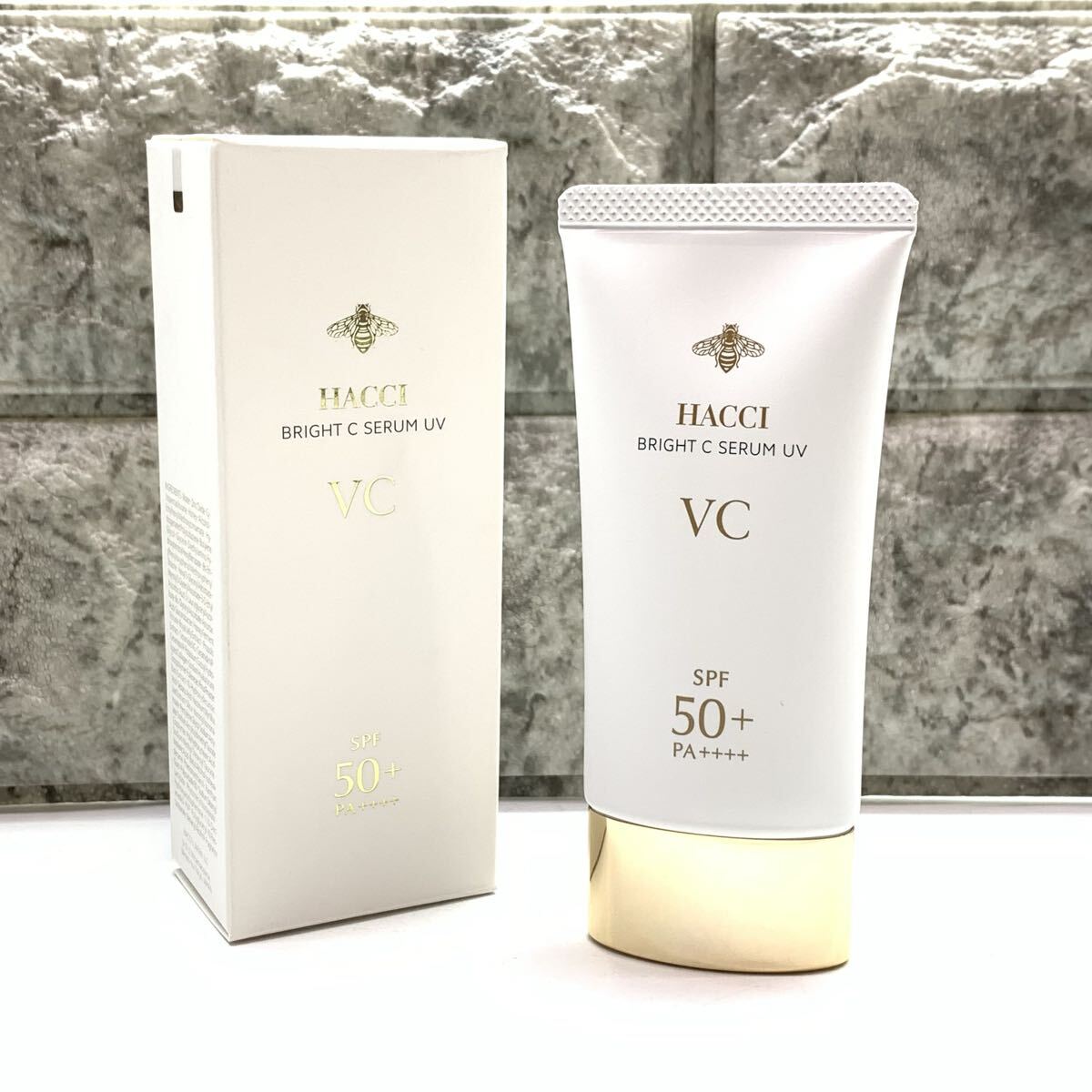  ほぼ未使用 HACCI ハッチ ブライト C セラム UV 日焼け止め 日中用 美容液 顔 首用 50g スキンケア 化粧品 コスメ 管理RY25005971