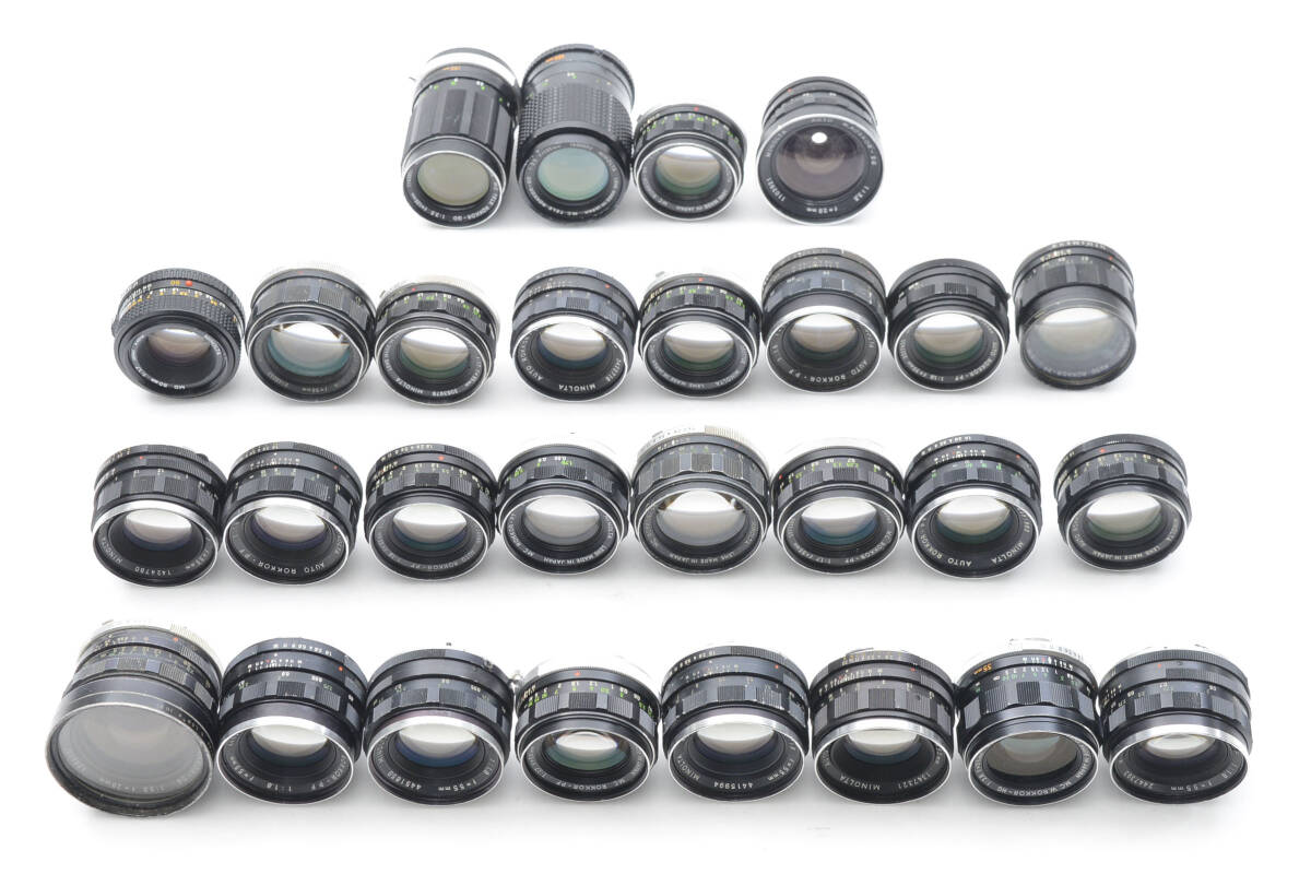 28個 まとめ ミノルタ Minolta 28mm 35mm 50mm 58mm 単焦点レンズ ジャンク 動作未確認 現状 #065 #024 #1633