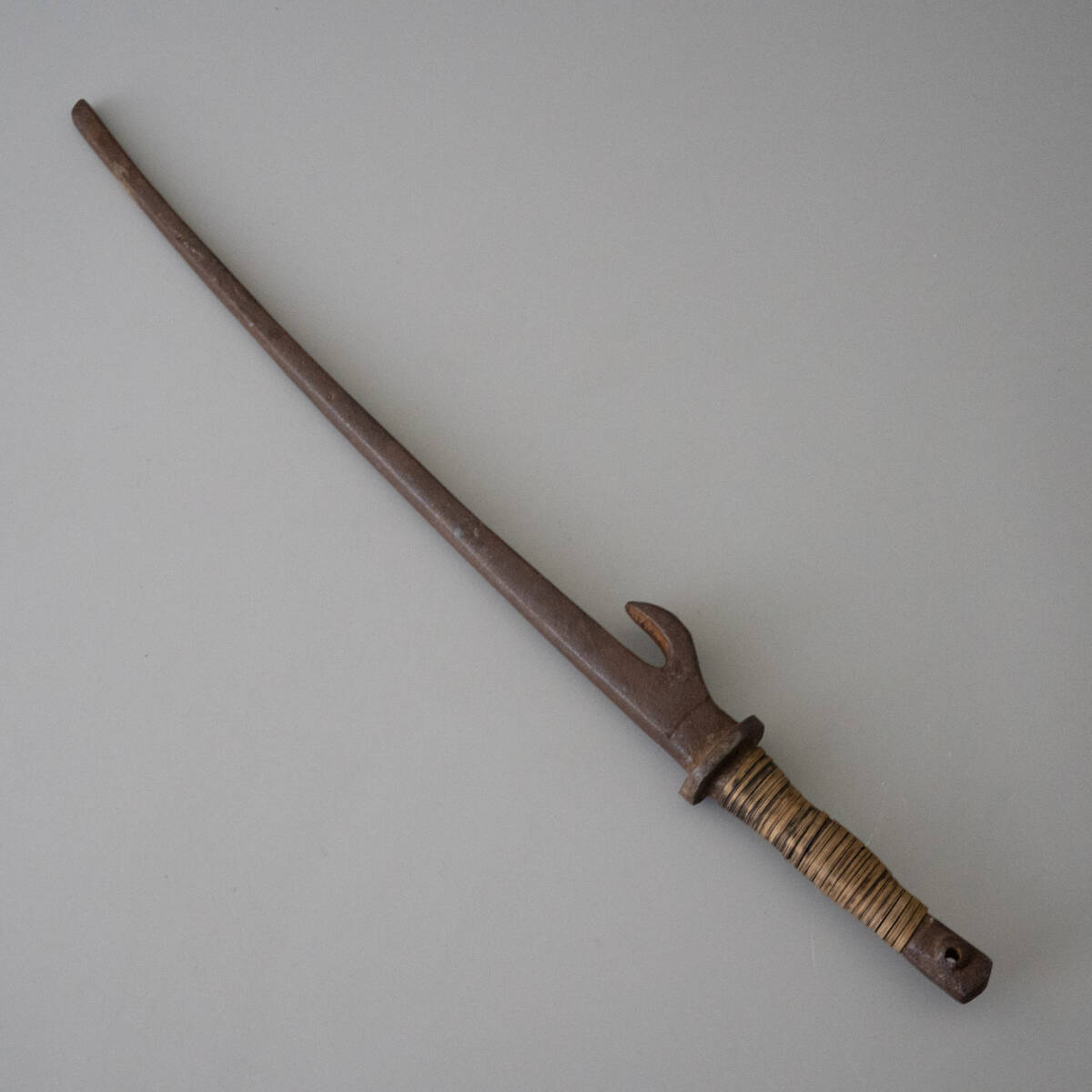 十手 兜割 古鉄 武具 刀装具 江戸期 古美術 全長約47cm 置物 オブジェ 飾り民芸 古道具 骨董 アンティーク 