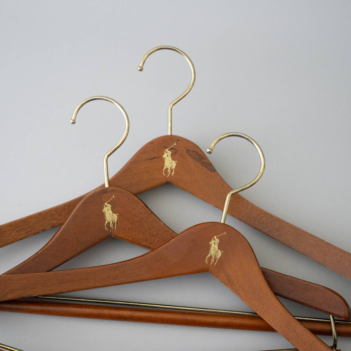 polo ralph Lauren ポロラルフローレン　ウッドハンガー　３本セット 木製ハンガー インテリア