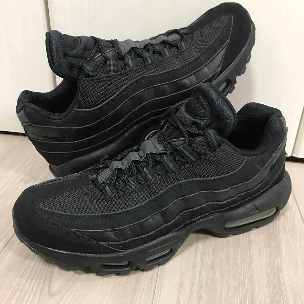 Nike Air Max 95 Essential Triple Black Dark Grey AIRMAX All ナイキ エアマックス95 エッセンシャル トリプル ブラック オール 黒 27cm