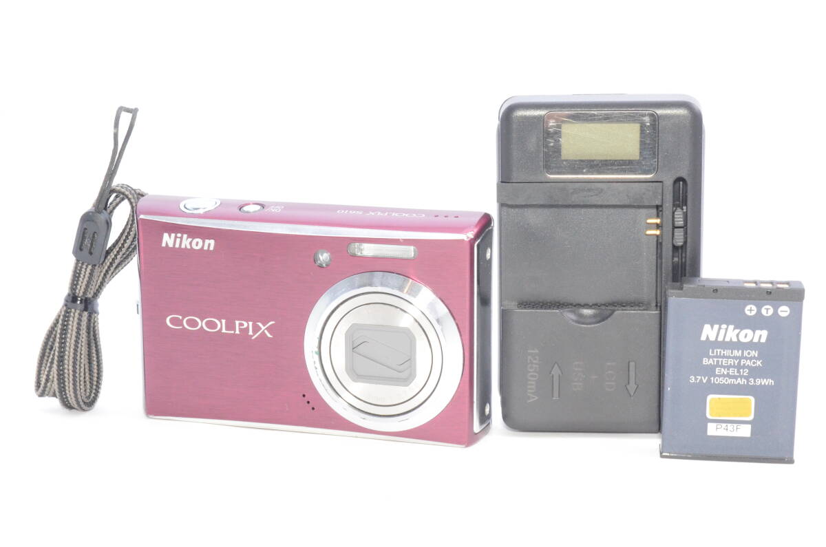★通電・動作確認済★ Nikon ニコン COOLPIX S610 レッド コンパクト デジタル カメラ コンデジ　※難有品　　　2512006Y