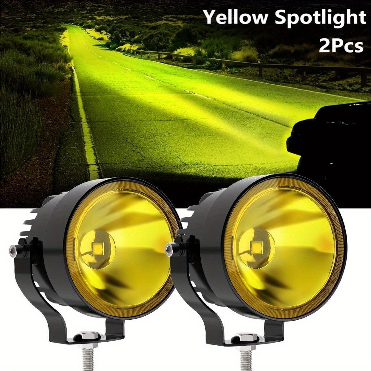 2個セット ヘッドライト 160W イエロー フォグランプ 20000lm LED 車用 カーライト スポットライト 明るい 防水 角度調整 t1049