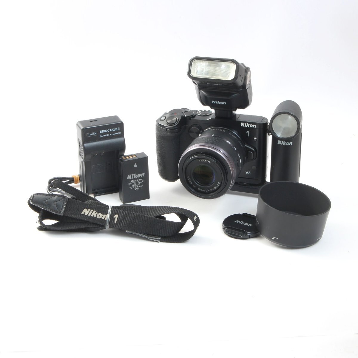 ニコン Nikon1 V3 + 1 NIKKOR 30-110mm グリップ ストロボ 付属品多数