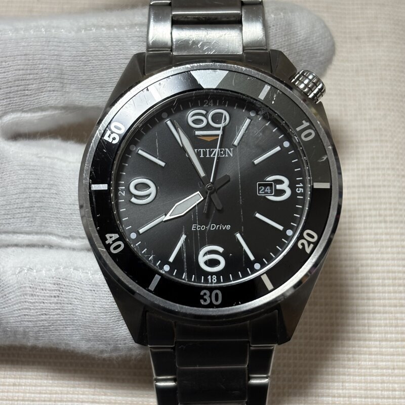 見易さ抜群 CITIZEN シチズン ECO-DRIVE エコドライブ J810-S128315.AW1710-80E 日本製 メンズ クオーツ 腕時計 IW512CT03CTZ