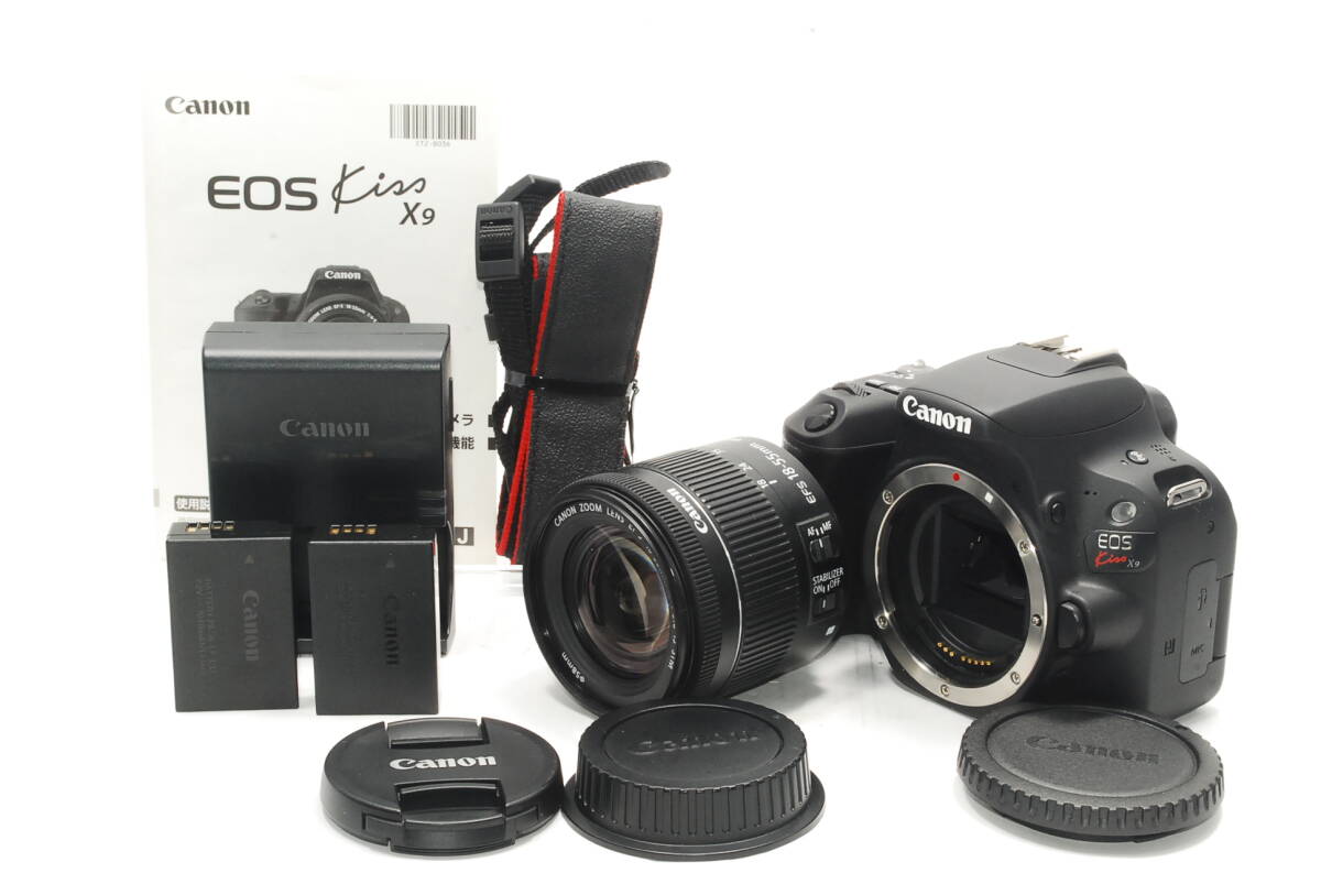 ★極上美品★キヤノン Canon EOS Kiss X9 EF-S 18-55 F4-5.6 IS STM レンズキット ブラック z911