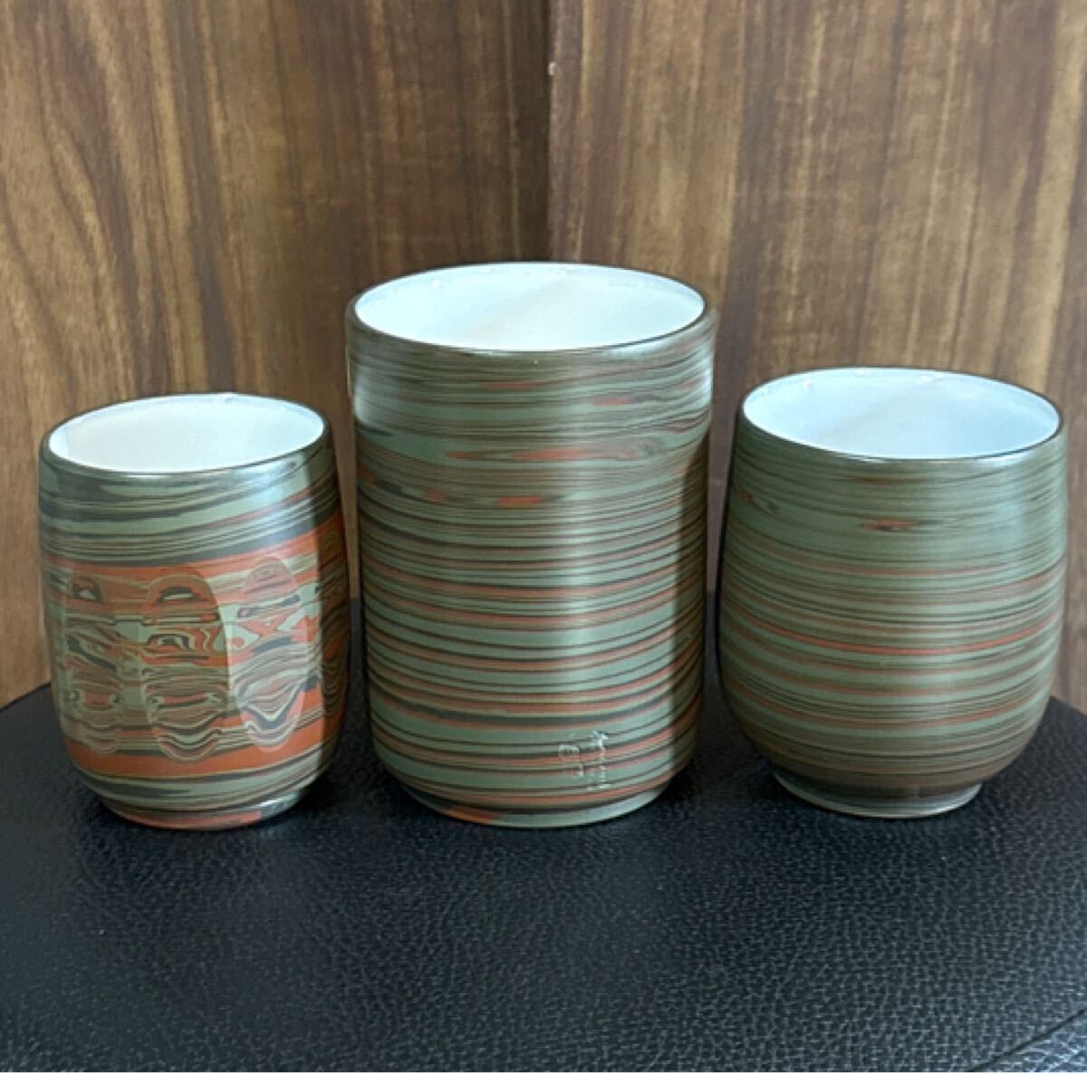 長期保管品 未使用 【 常滑焼 雲仙 在銘 湯呑 三点セット ※サイズは説明文に】 定価¥3600〜¥1800 焼物 陶器 茶道具 アンティーク AE