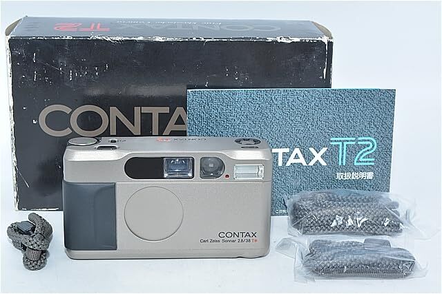 500★美品・箱付き！★コンタックス Contax T2 チタンクローム Carl Zeiss Sonnar 2.8/38 T*