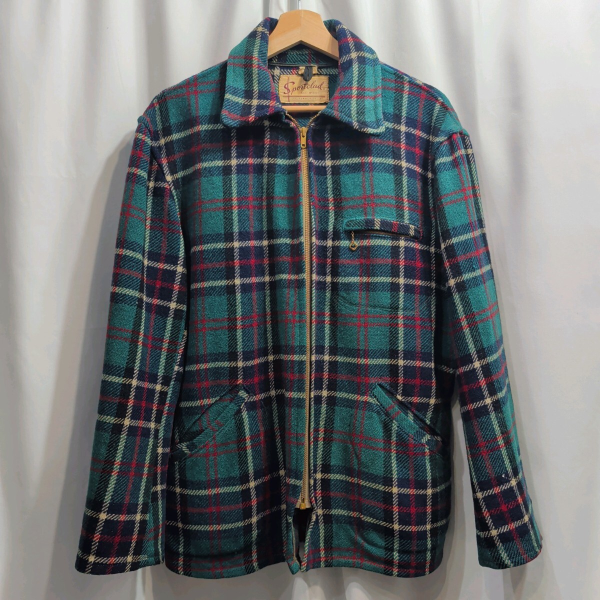 50s 60s Vintage SPORT CLAD J.C.PENNY ウール チェック スポーツ ジャケット L メンズ ブルゾン ジャンパー ビンテージ JCペニー