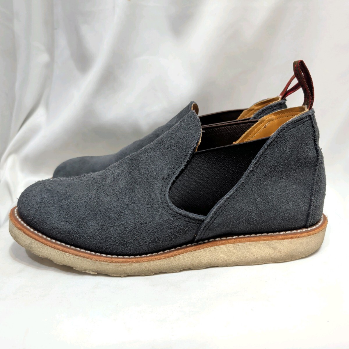 BEAMS別注 REDWING レッドウィング ロメオ 8129 9E/27cm 靴 ショートブーツ サイドゴア レザー 本革 スエード ブルーグレー ビームス 
