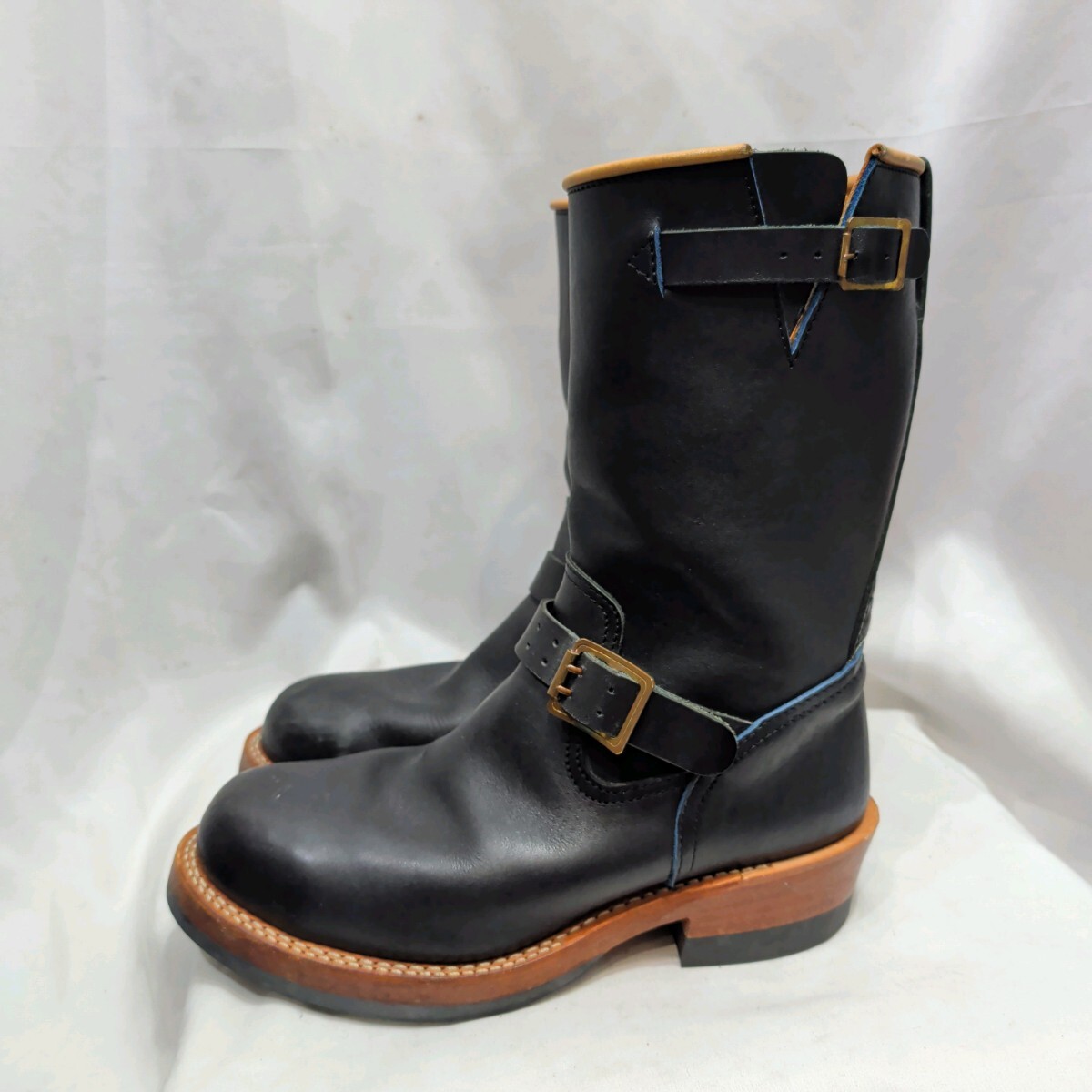MADE IN GM JAPAN×WOLF’S HEAD wolf's BLACK エンジニアブーツ 8.5/26.5cm 靴 ブラック 黒 レザー 本革 Vibramソール