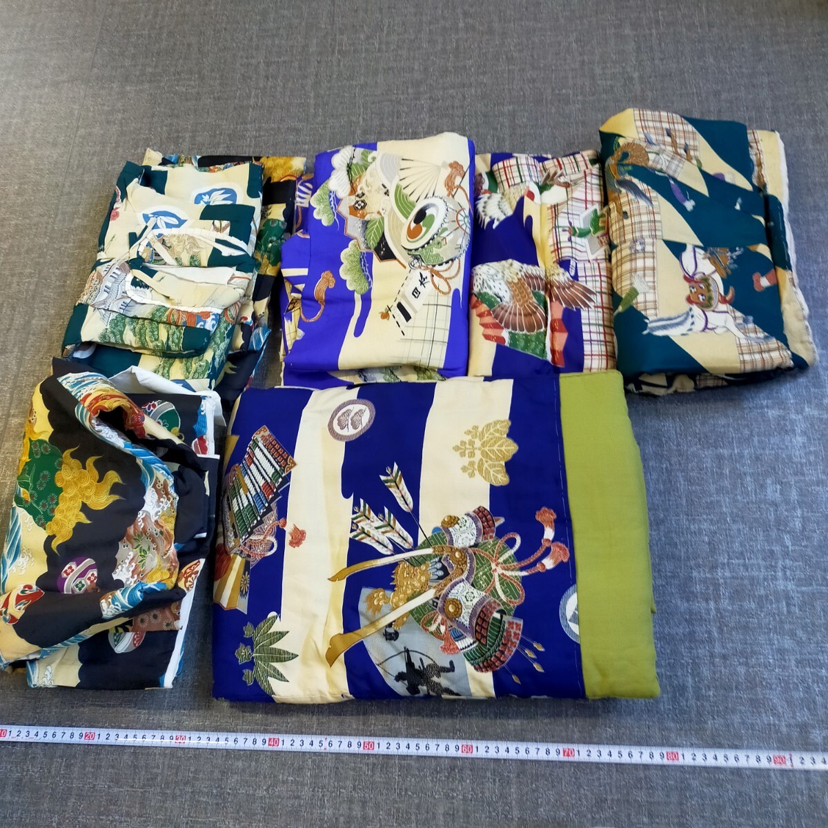 す3860 着物 男の子 男児 七五三 アンティーク 生地 まとめ売り 和服 和装 リメイク素材 ハンドメイド 布地 当時物 時代物
