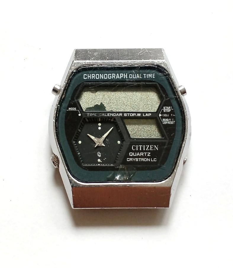 CITIZEN シチズン CRYSTRON クリストロン LC クォーツ クロノグラフ アナデジ 腕時計 