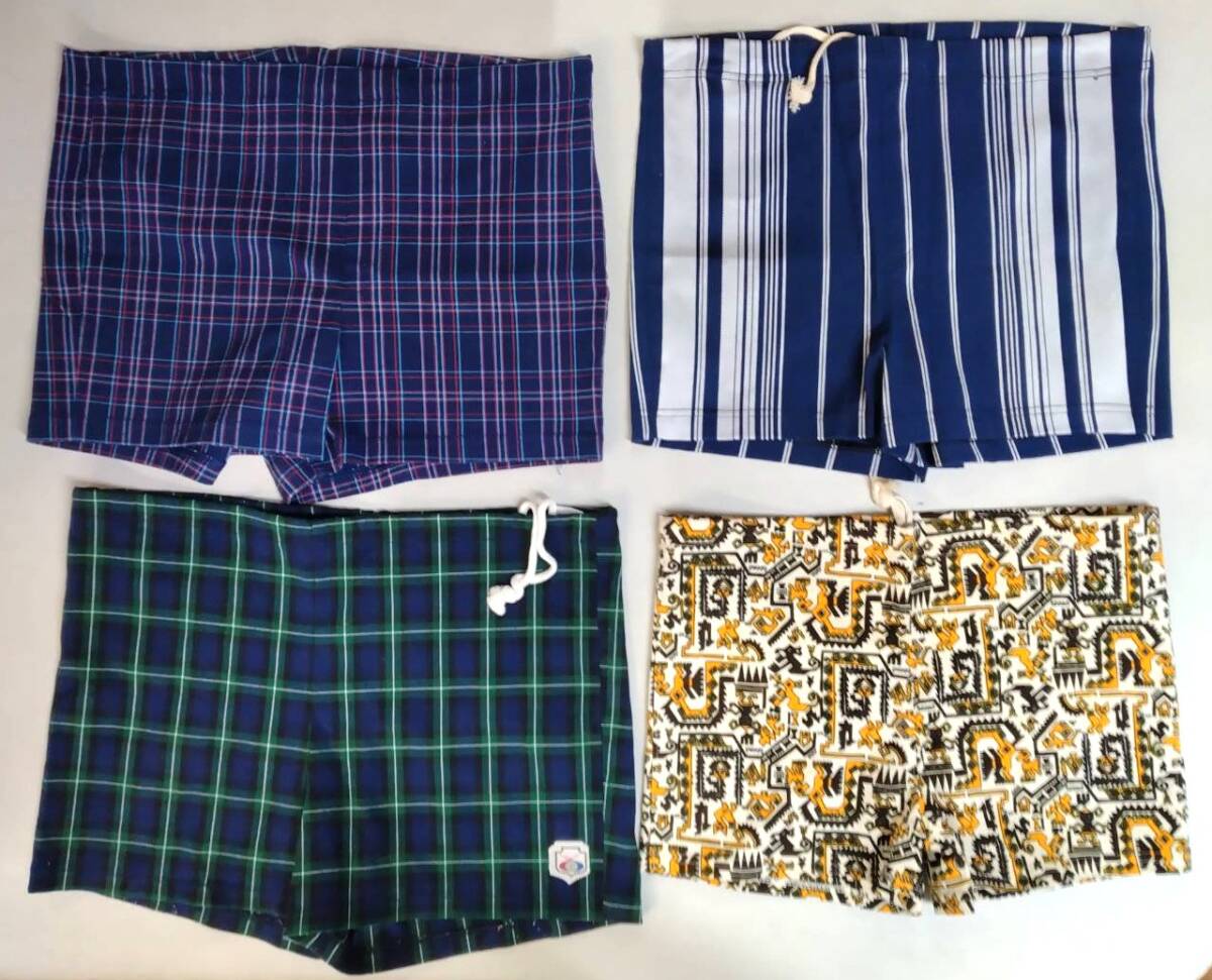 【R1216】メンズ水着　4点セット　レトロデザイン　LとLLサイズ