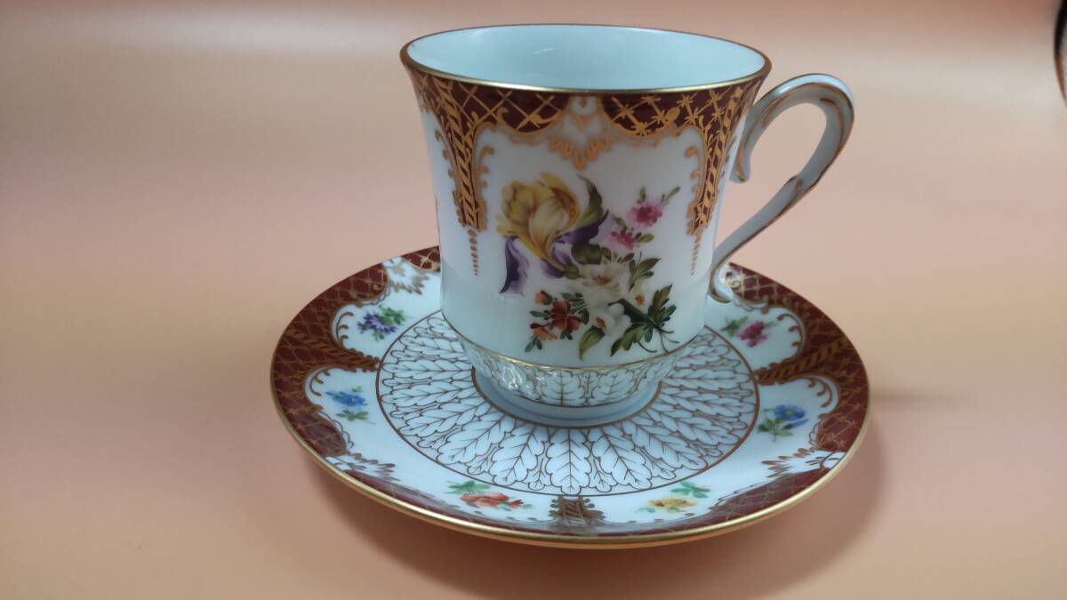 【X107】美品 HEREND ヘレンド LINDA リンダ カップ&ソーサー 金彩 花柄 コーヒーカップ マスターペインターサイン入り