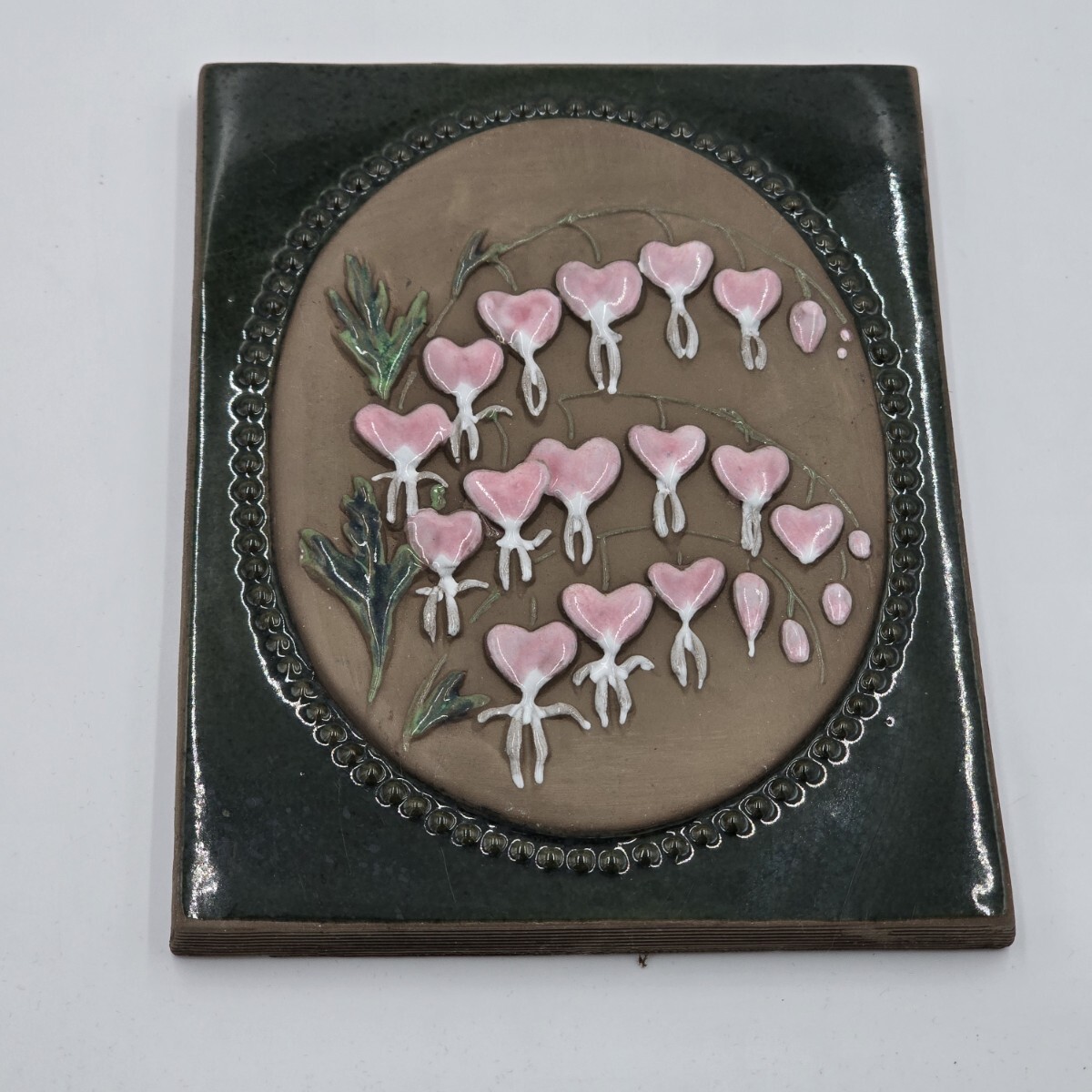 Jie Gantofta ジィガントフタ ジイガントフタ 陶板 ケマンソウ ハートのお花 スウェーデン 北欧雑貨 aimo アイモ　1960年　1970年代