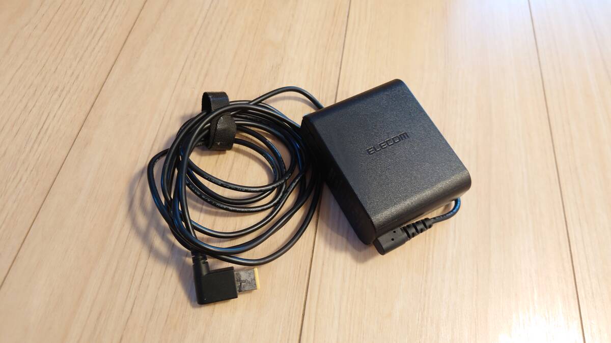 ★ELECOM エレコム ACアダプター ACDC-2065LEBK Lenovo（レノボ）ノートPC用 角型コネクター 中古品 送料無料★