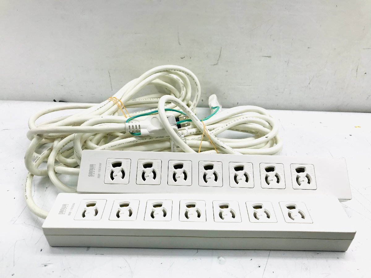 【中古】SANWA/サンワサプライ 電源タップ（3P・7個口・5m） TAP-F37-5SR★2個セット