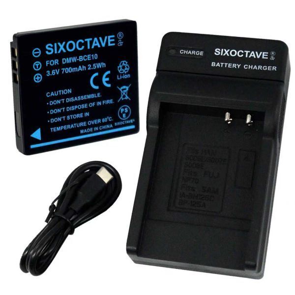 DMW-BCE-10E DMW-BCE10 Panasonic 互換バッテリー 1個と充電器（USB充電式） DMC-FS3 DMC-FS5 DMC-FS20 DMC-FX30 DMC-FX33 DMC-FX35