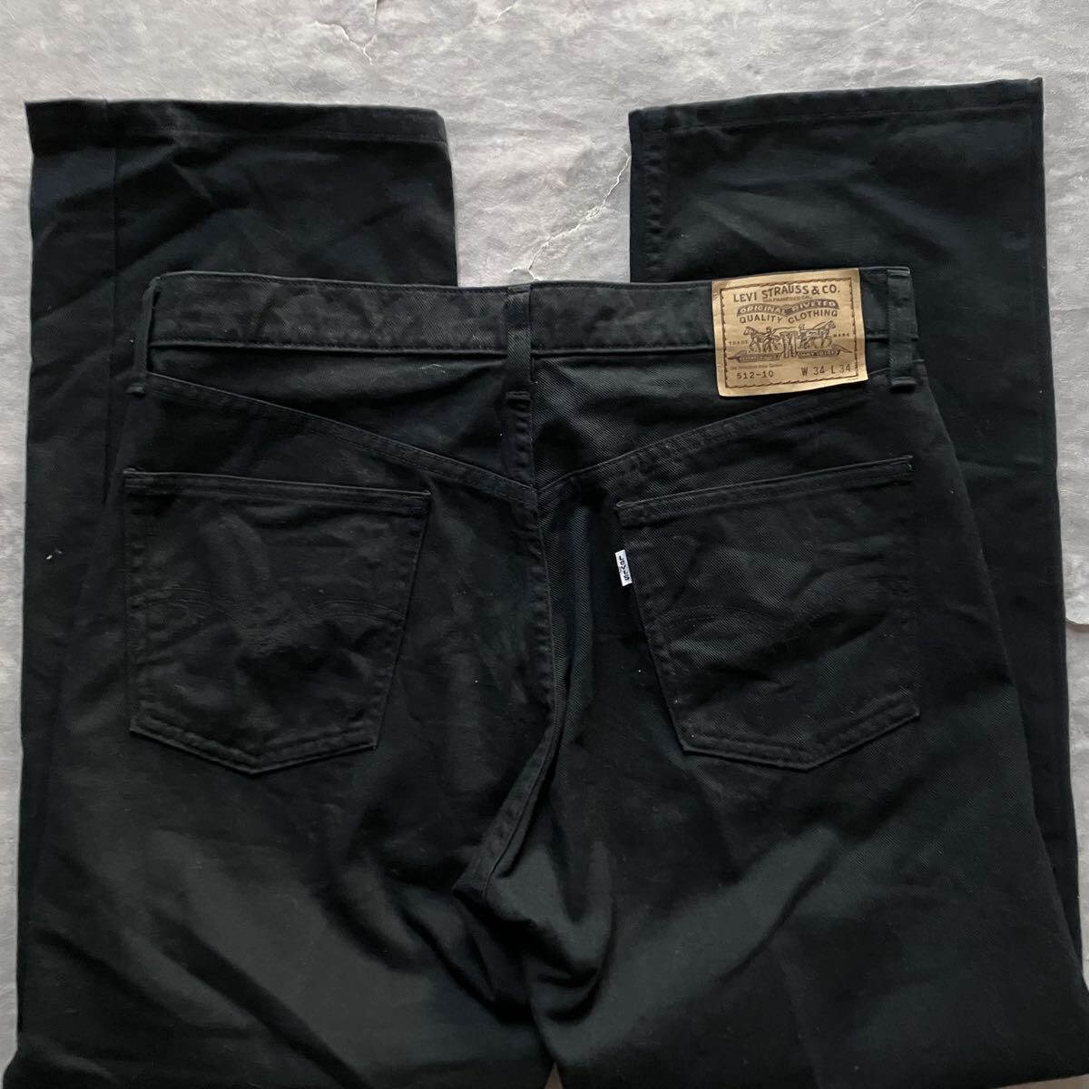 即決 W34 90's リーバイス Levi's 512 ブラック 黒 1996年 秋冬 ツイル コットン100% ストレート 日本製 MADE IN JAPAN オールド g14
