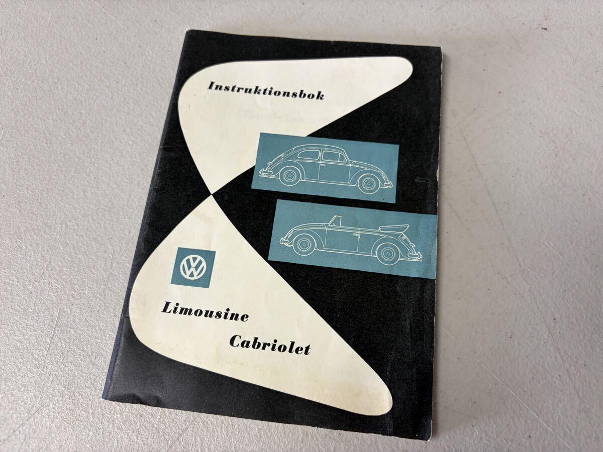 空冷　VW ビートル　マニュアル　取扱説明書　1960年モデル　スウェーデン語　当時モノ　オリジナル　ユーズドコンディション