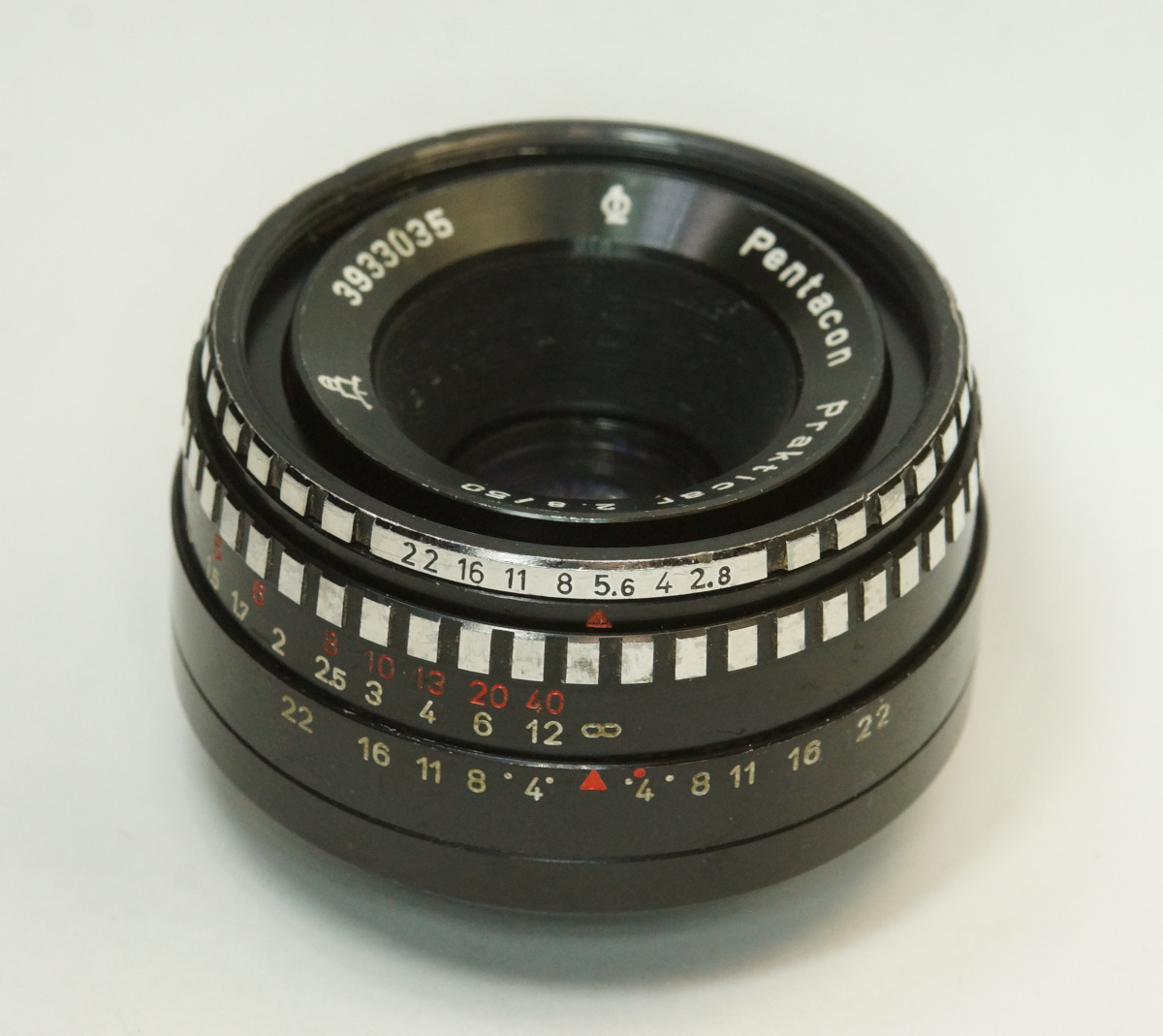 ドイツ製 PENTACON Prakticar 2.8/50 ゼブラ M42 298NB-035 Q1 総金属筐体 前期型 ペンタコンマーク Domiplan Triplet
