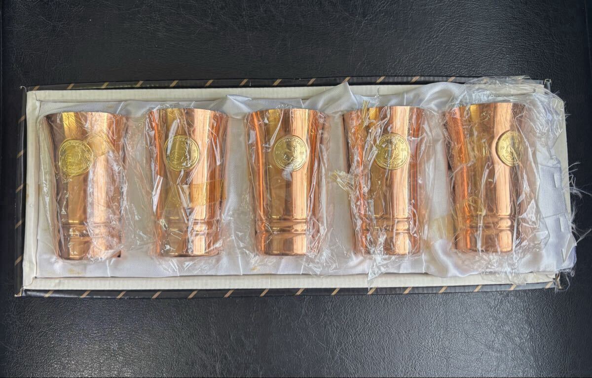 KRUGER RAND クルーガランド コイン デザイン ミニ ビアカップ 銅製 copper ５個セット 未使用保管品