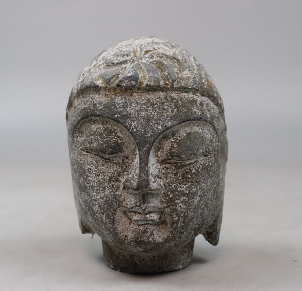 中国美術 石仏 仏頭 如来像 時代仏教美術 ガンダーラ 仏像 TK111