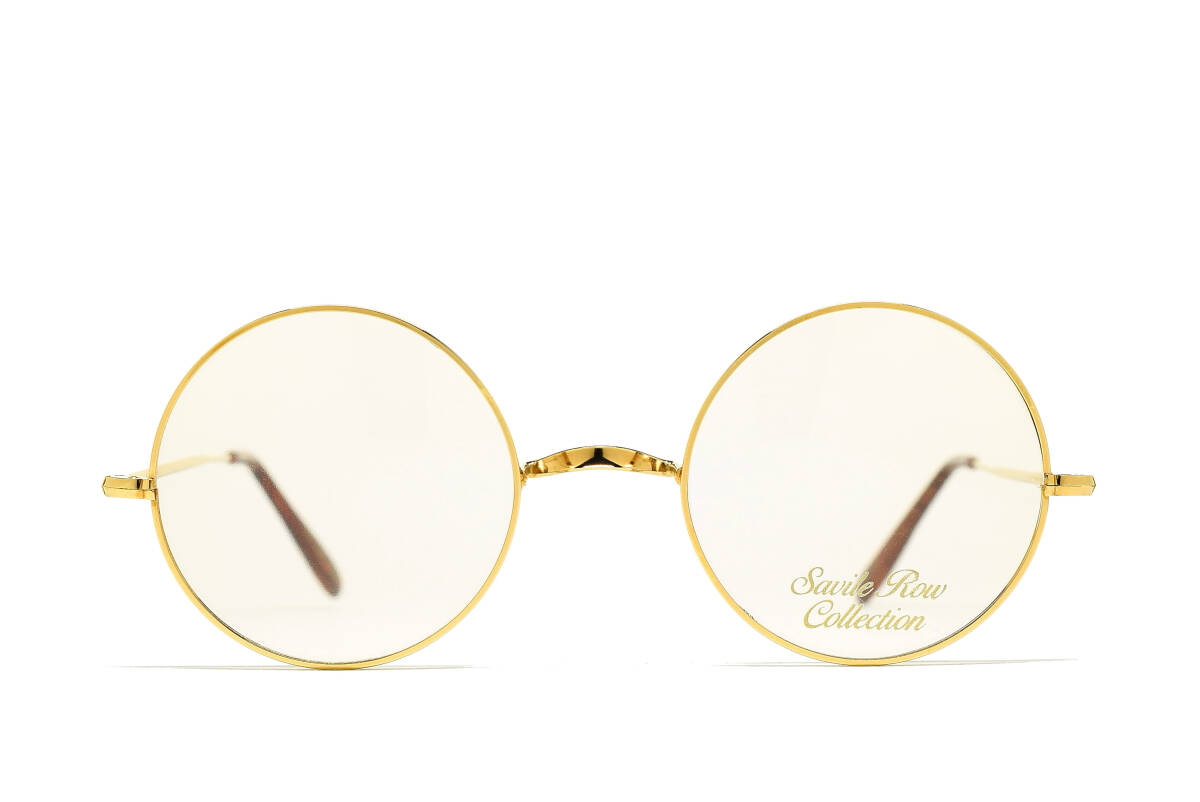 デッドストック イギリス製 Savile Row Warwick 47-20 14K GF ラウンド 一山 メガネ サングラス フレーム ヴィンテージ ALGHA 金張り角リム