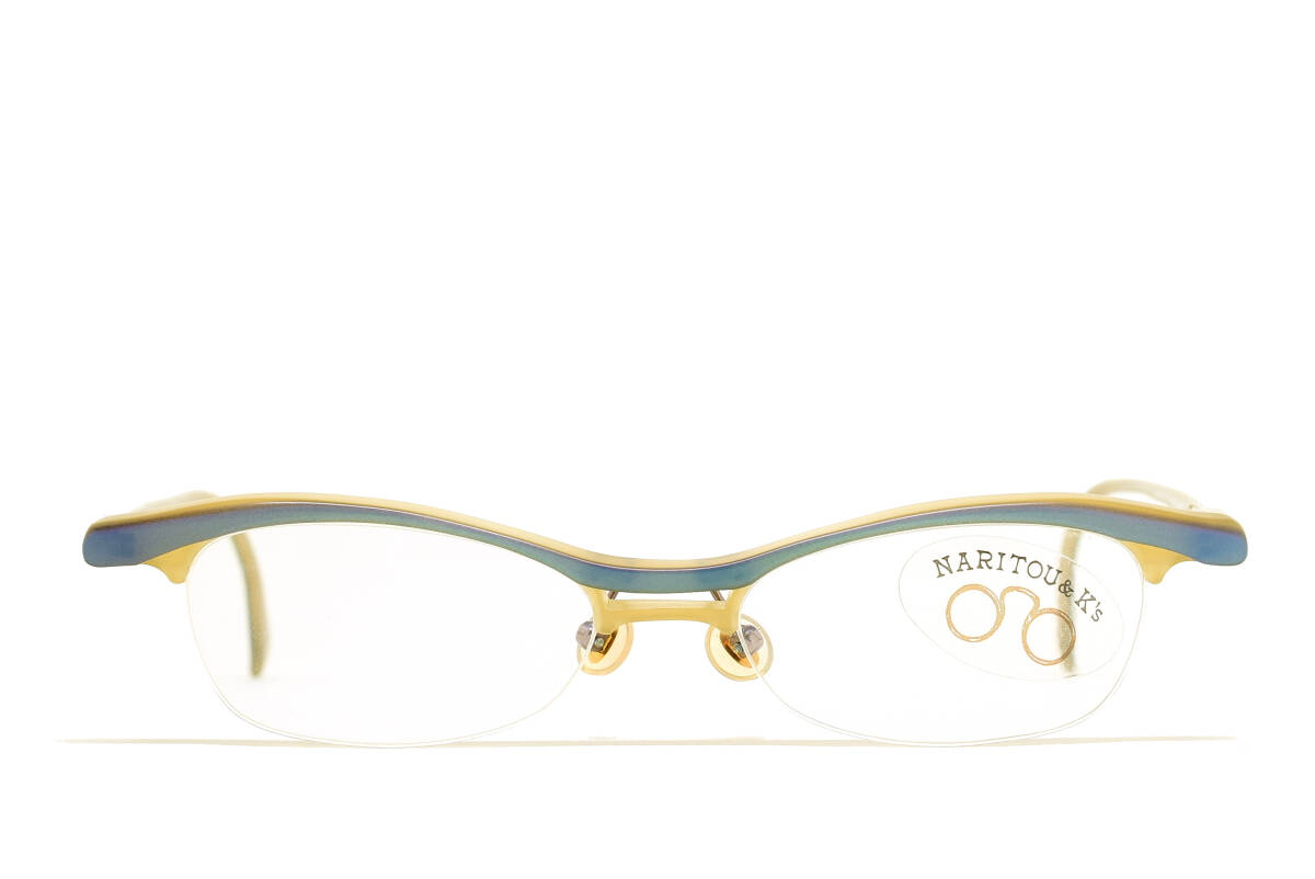 デッドストック NARITOU&K’s N-7713 C.194 49-18 ハーフリム ナロー ブロー メガネ サングラス フレーム ヴィンテージ 日本製 