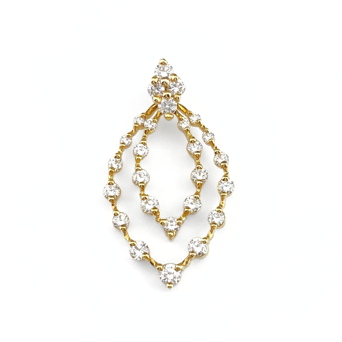 アクアスキュータム Aquascutum メレダイヤ ペンダントトップ YG イエローゴールド ペンダントトップ K18 ダイヤモンド レディース 中古