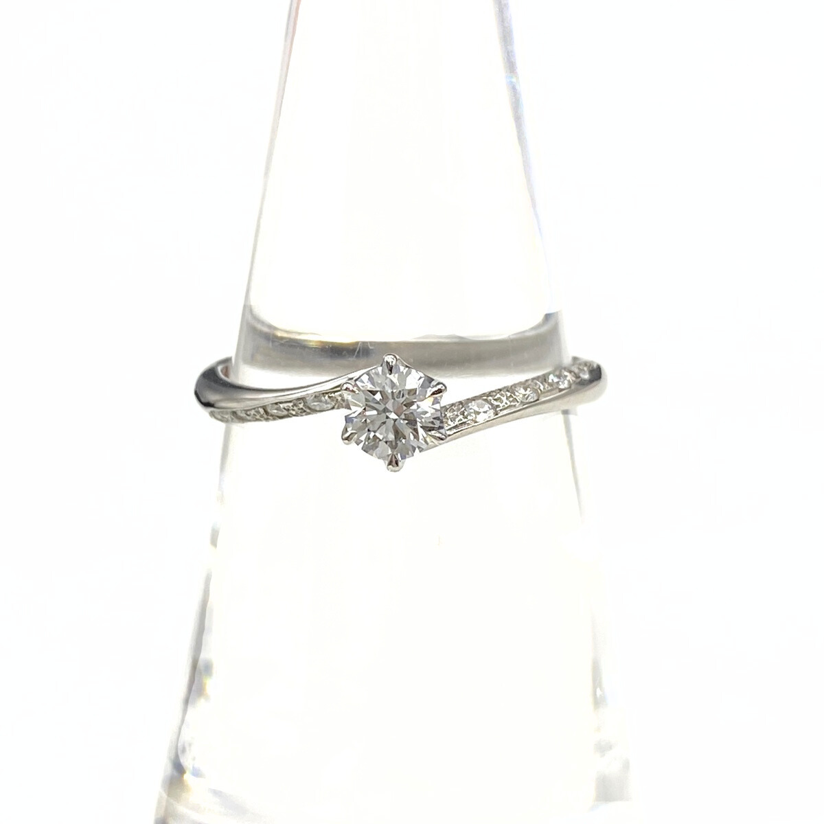 ダイヤモンド デザインリング プラチナ 指輪 メレダイヤ リング 10.5号 Pt950 ダイヤモンド レディース 【中古】