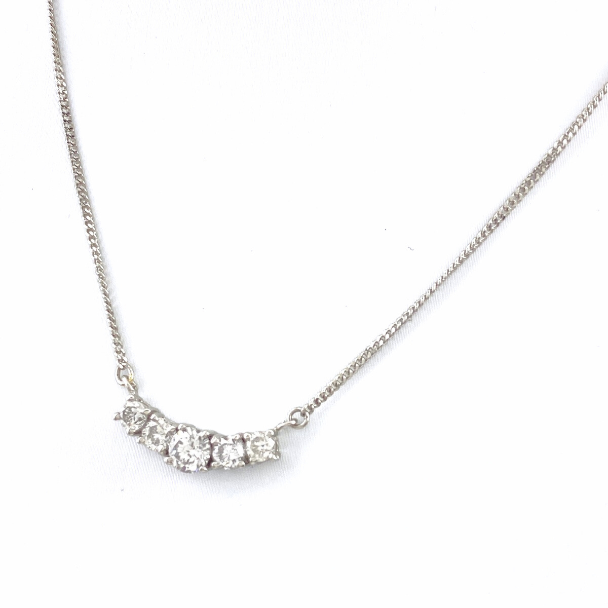 メレダイヤ デザインネックレス プラチナ ペンダント ネックレス Pt850 ダイヤモンド レディース 【中古】