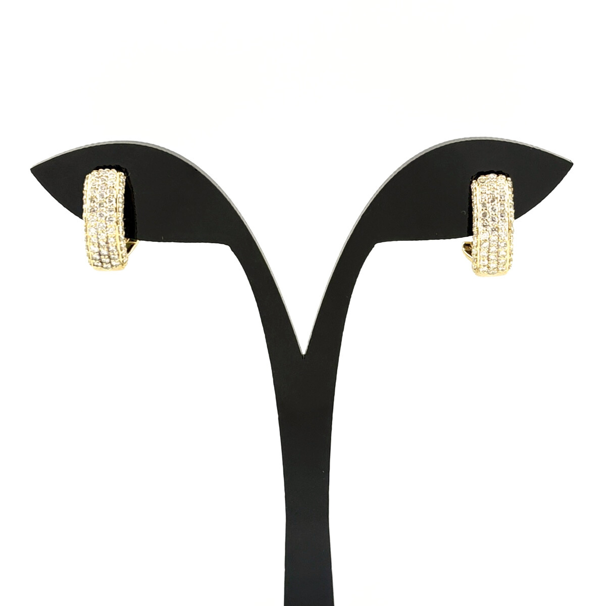 メレダイヤ デザインイヤリング YG イエローゴールド ピアス 15.5×6.0 K18 ダイヤモンド レディース 【中古】