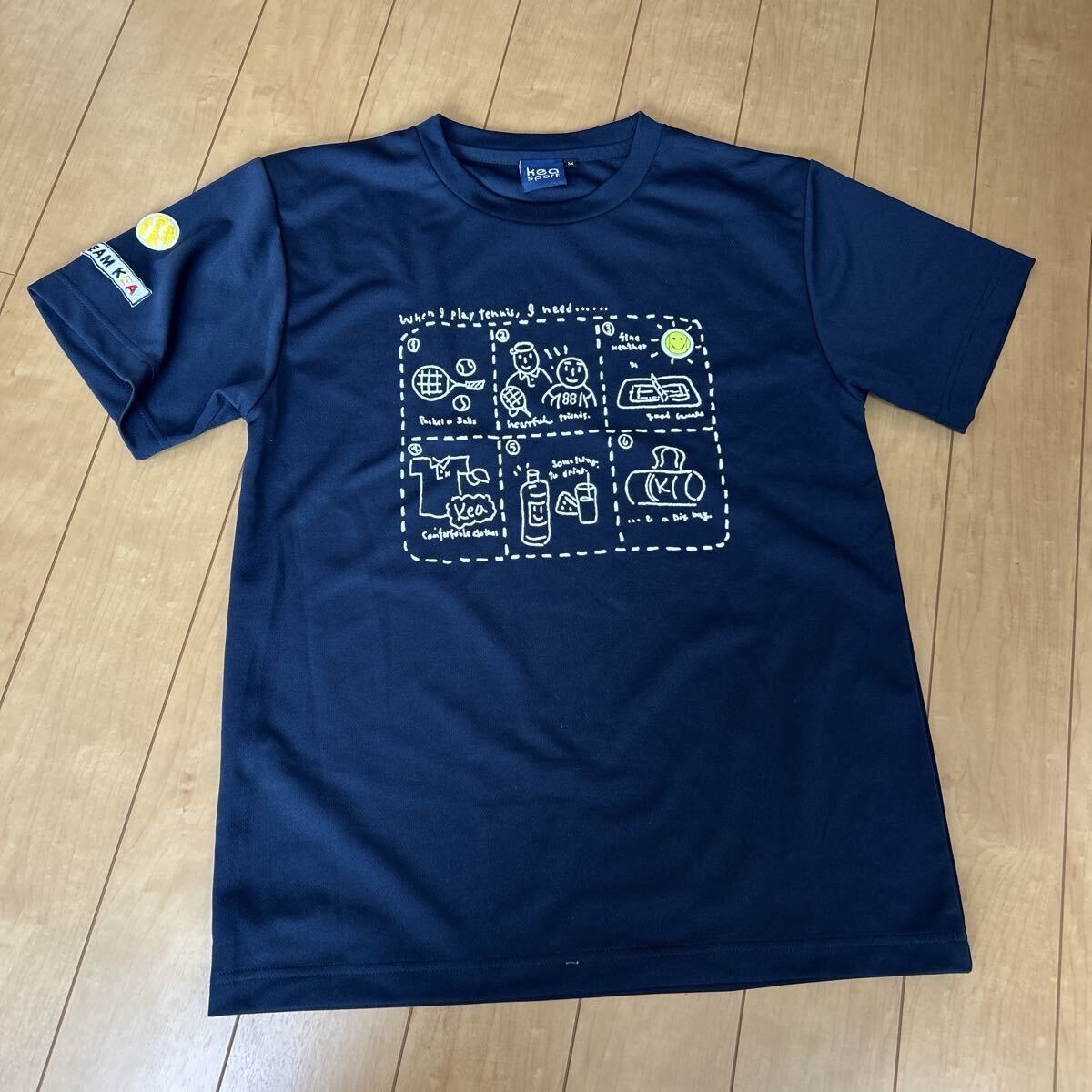 keaスポーツキア　テニスウエア 半袖Tシャツ ネイビーＭ　