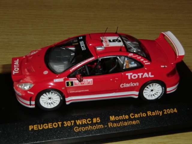 ixo 1/43 プジョー PEUGEOT 307 WRC #5 Monte Carlo 2004 GRONHOLM-RAUTIAINEN ケース割れあり 