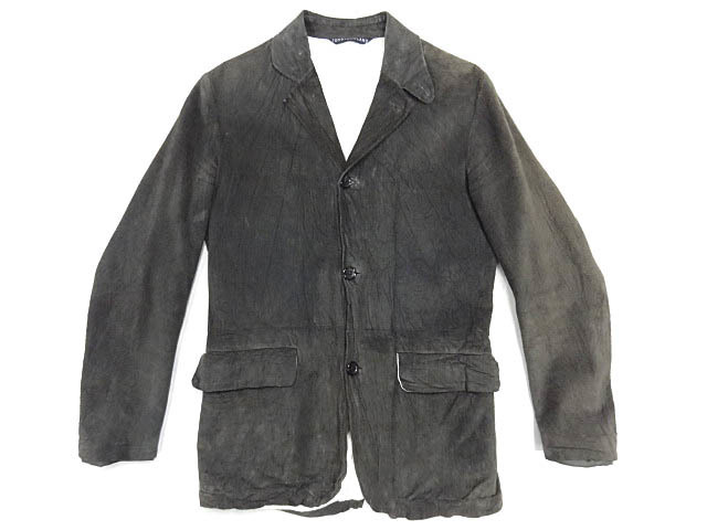 トゥモローランド オリジナル ピグスキン 皺加工 テーラードジャケット ポールハーデン 風 デザイン 中間色 豚革 綿 ライニング サイズ 44