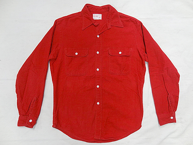 ビンテージ BIGMAC ビッグマック 希少 60S 赤 単色 無地 ネルシャツ サイズ 15 モンゴメリーワード JCペニー レア コットン 2 ポケット 珍